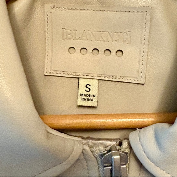 BlankNYC Faux Soft Leather Bomber Jacket, On Me Cream, Womens size Small - Picture 10 of 12
